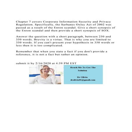 Chapter 7 covers Corporate Information Security and Privacy Regu.docx