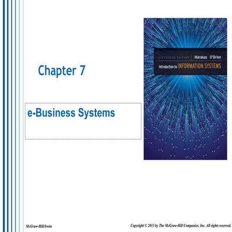 IT in Business: Chapter 7 E-Business Systems
