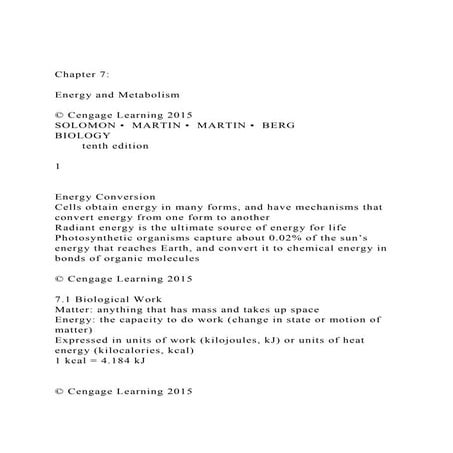 Chapter 7Energy and Metabolism© Cengage Learning 2015.docx