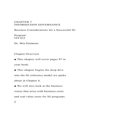 CHAPTER 7INFORMATION GOVERNANCEBusiness Considerations f.docx