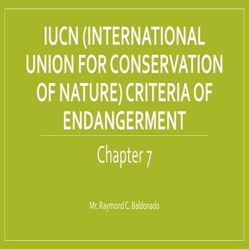 Understanding IUCN Criteria for Species Endangerment and Conservation | PDF