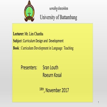 Providing for effective teaching (chapter 7 curriculum development in Languag...