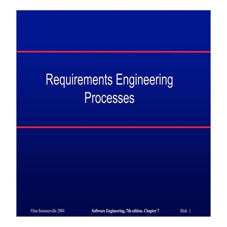 Chapter 7 Requirements Engineering Process