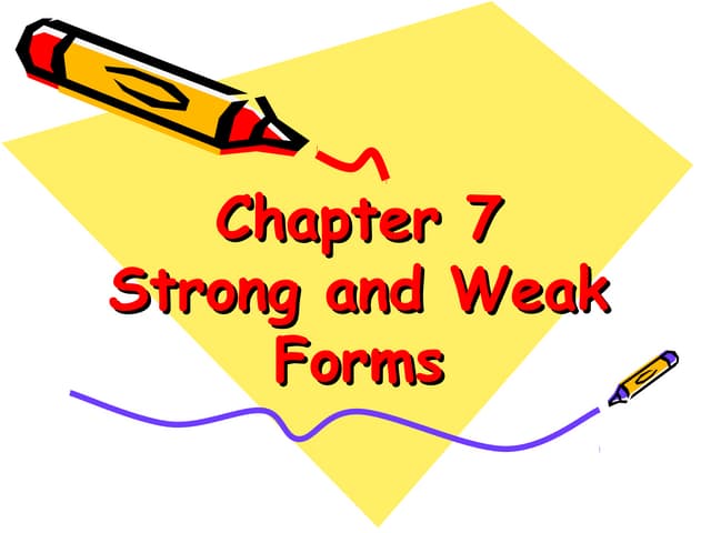 Chapter 7 strong and weak forms