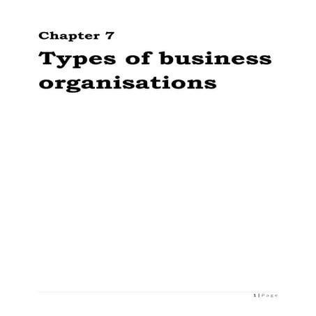 Handbook of entrepreneurship- Chapter 7- Types of business organisations