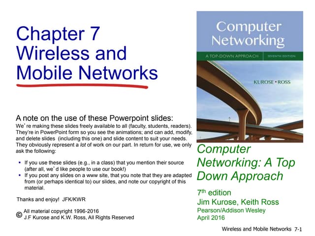 Chapter 7 - Computer Networking a top-down Approach 7th