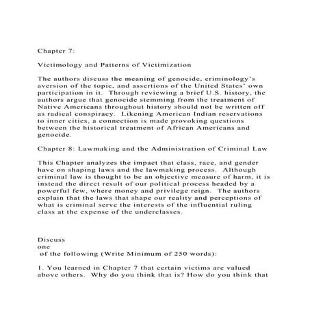 Chapter 7Victimology and Patterns of VictimizationThe a.docx