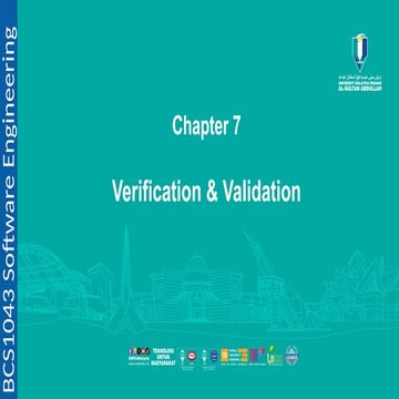 Basic Verification and validation in Software Engineering