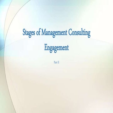 Stages of Management Consulting Engagment