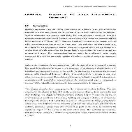Chapter 8 perception on indoor environmental conditions | PDF