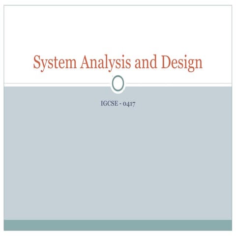 Chapter 8 system analysis and design | PPT