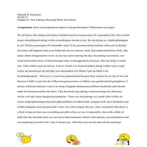 Test Taking- Showing What You Know