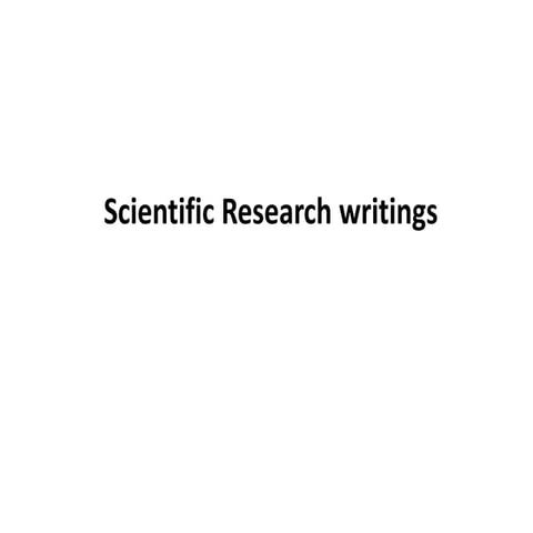 Scientific research writing and types of scientific artiles