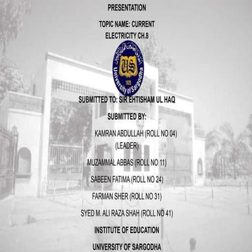 Current Electricity Chp-8 General Science 9th 10th