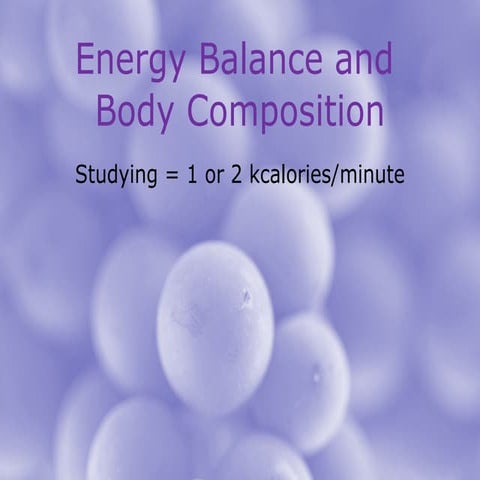 Energy Balance | PPT