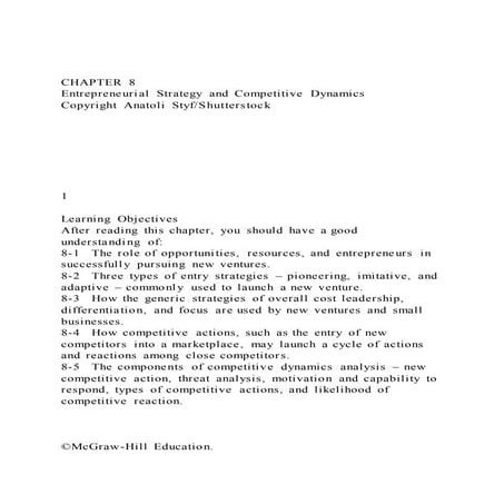 CHAPTER 8Entrepreneurial Strategy and Competitive DynamicsCo