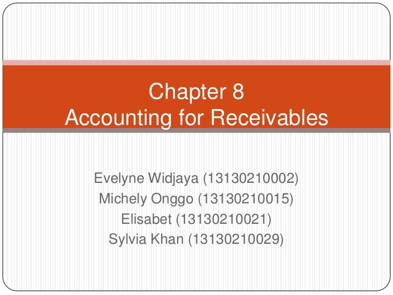 Chapter 8 Accounting For Receivables Chapter 8 Accounting For Receivables