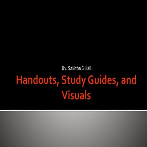 Chapter 8 Handouts, Study Guides, and Visuals