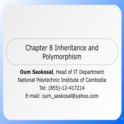 Chapter 8 Inheritance | PPT