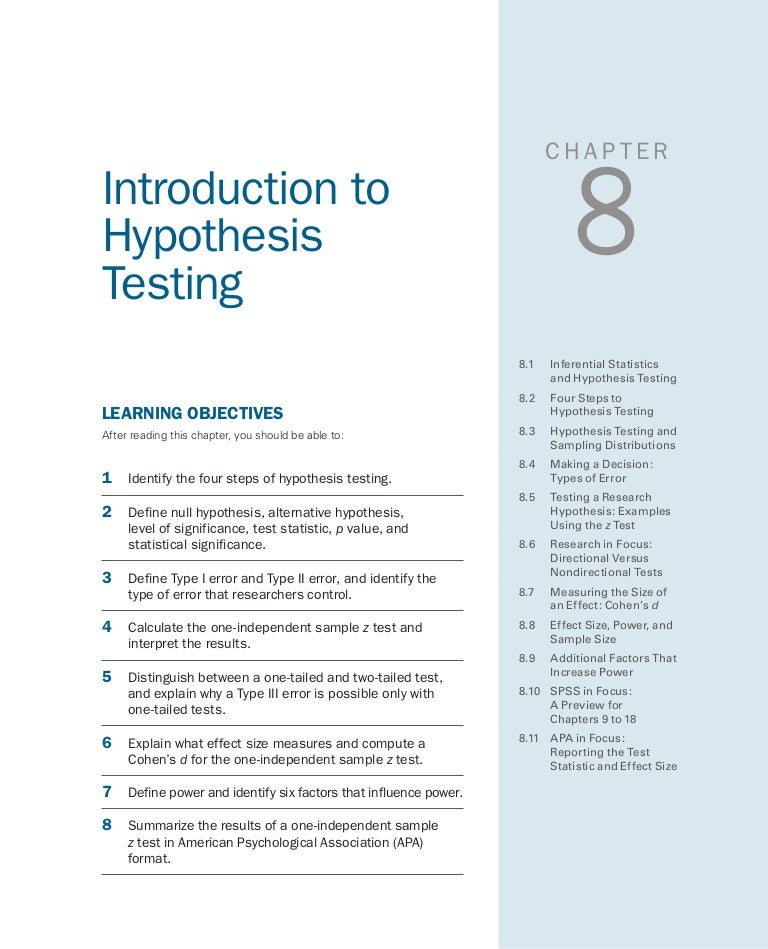 Chapter8 Introduction To Hypothesis Testing