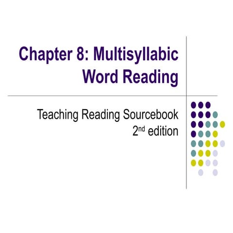 Chapter 8 Multisyllabic Word Reading Ppt