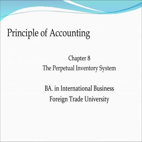 Chapter 8 perpetual inventory system clc