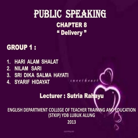 Chapter 8 public speaking