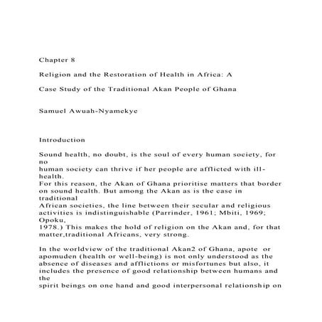 Chapter 8  Religion and the Restoration of Health in Afric.docx