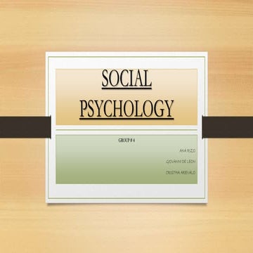 Chapter 8 social psychology 1