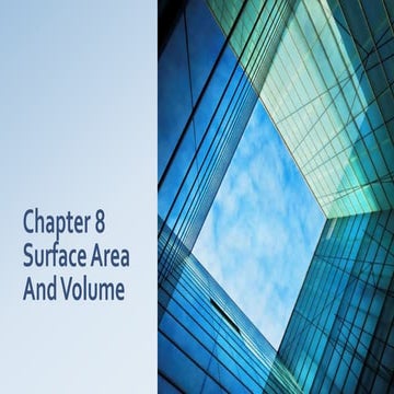 C8: Surface Area and Volume