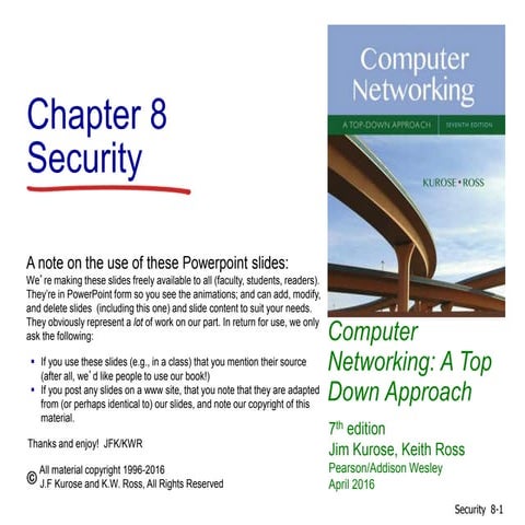 Chapter 8 - Computer Networking a top-down Approach 7th
