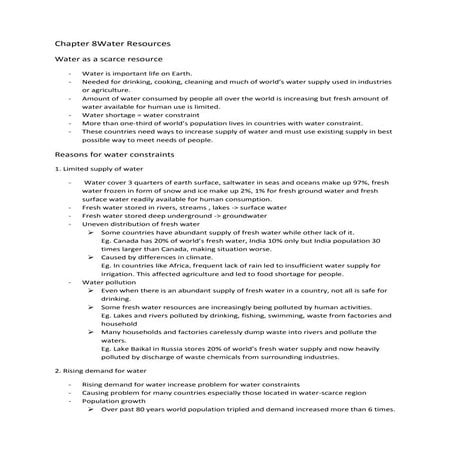 Chapter 8 water resources
