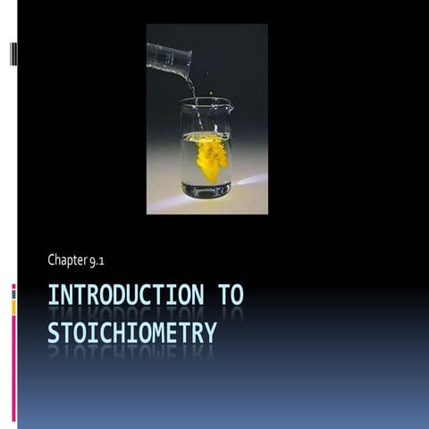 Chapter 9.1 : Introduction to Stoichiometry