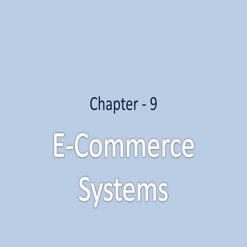 Chapter 9  e-commerce systems