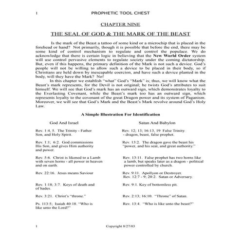 Chapter9   the seal of god & the mark of the beast