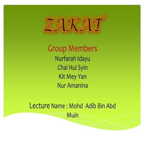 Chapter 9 : Business Zakat