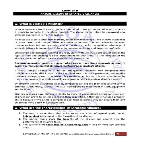 Strategic Alliance of ICSI Professional Chapter 9, 10