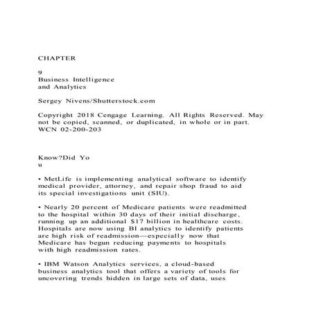 CHAPTER9Business Intelligenceand AnalyticsSergey N