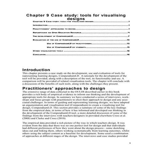 Chapter 9 case study  tools for visualising designs