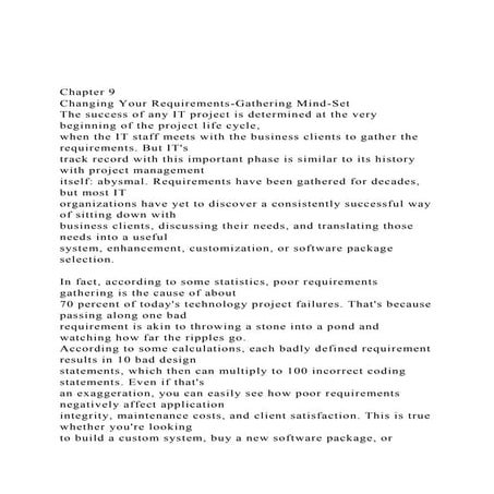 Chapter 9 Changing Your Requirements-Gathering Mind-Set Th.docx