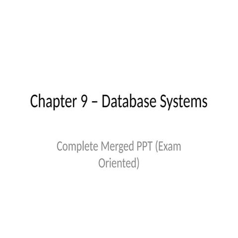 Comprehensive Overview of Database Systems and DBMS Concepts for Exams ...