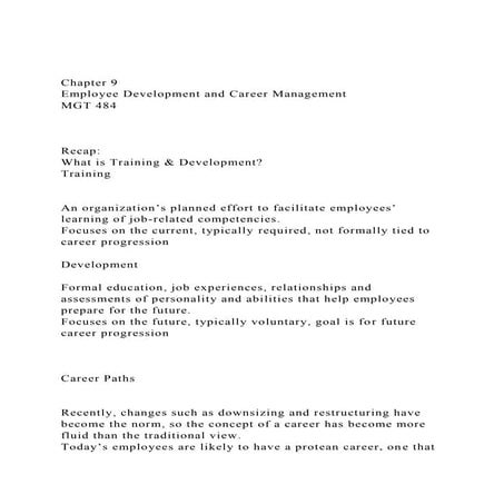 Chapter 9Employee Development and Career Management MGT 484.docx