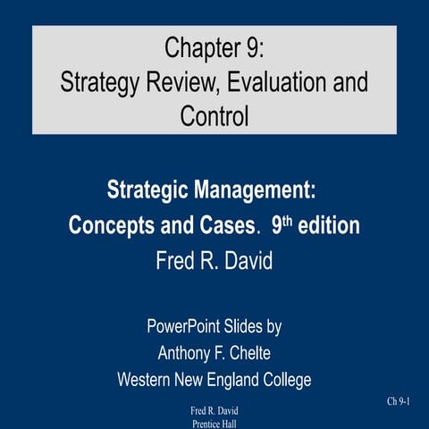 strategy evalution and control as a tool of strategic mgt