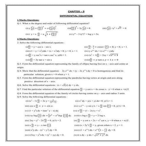 Chapter 9 differential equation