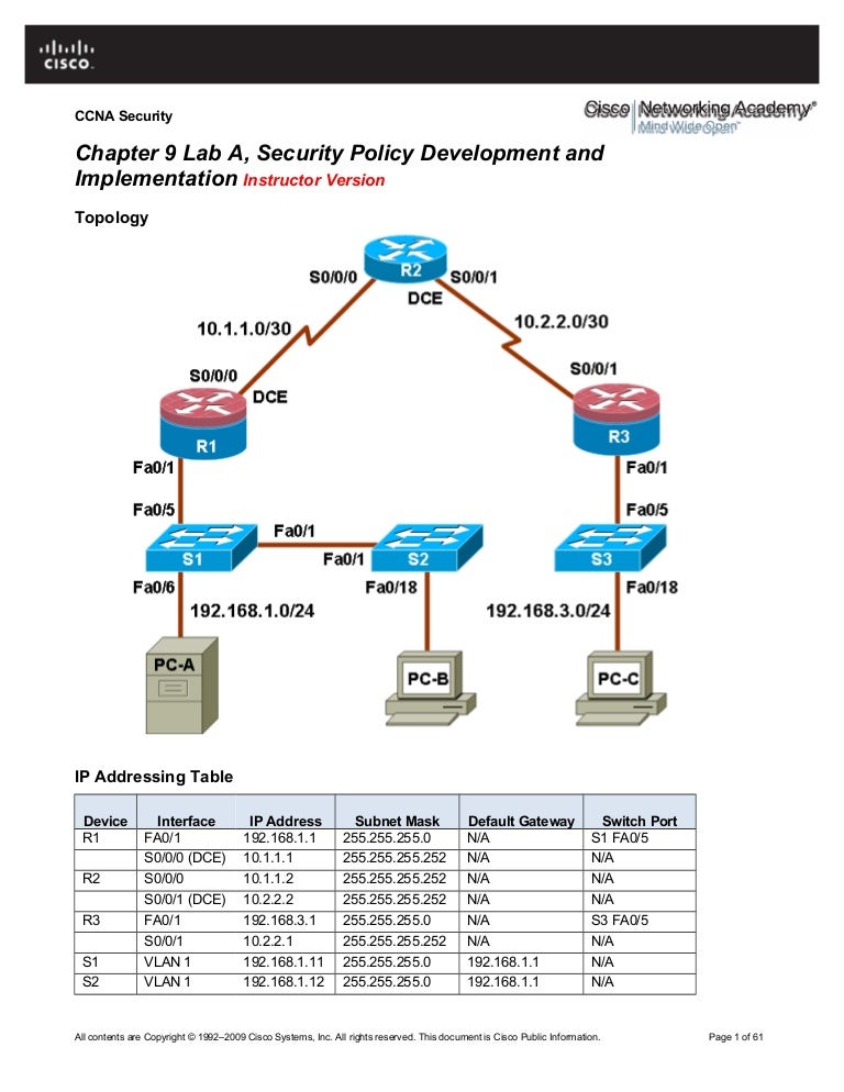 Chapter 9 lab a security policy development and implementation (instr…