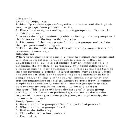 Chapter 9Learning Objectives1. Identify various types of orga.docx