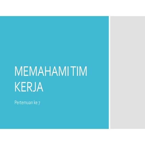 OB2013 - chapter 9 memahami tim kerja