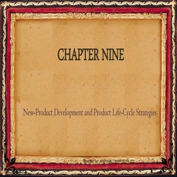 Chapter 9 (new product deveopment and product life-cycle strategies) - visua bee
