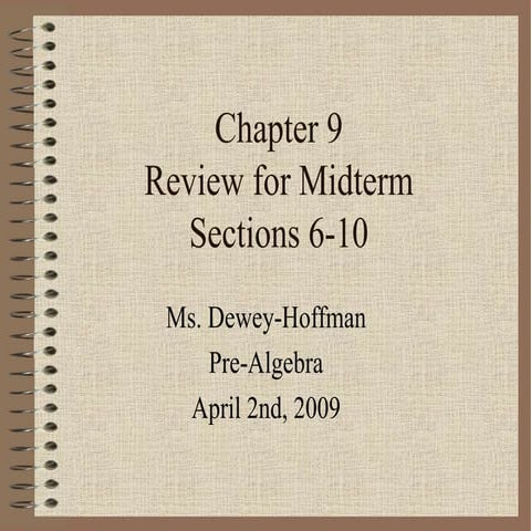 Chapter 9 Review Lessons 6 10