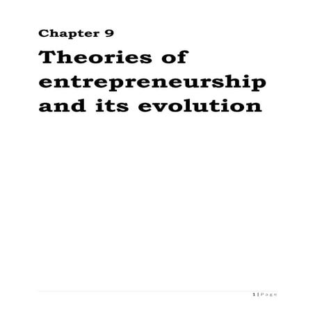 Handbook of Entrepreneurship- Chapter 9 -Theories of entrepreneurship by Subin K. Mohan